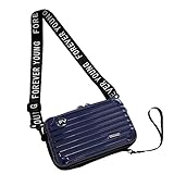 VUIOYRG Mini-Koffertasche für Damen, Mini-Koffer-Umhängehandtasche, mit Schulter- und Handschlaufen, Kosmetiktasche, geeignet für Reisepartys (Blau,Medium)