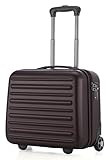 HAUPTSTADTKOFFER - Tegel - Pilotentrolley Hartschalenkoffer Koffer Handgepäck Trolley Rollkoffer, TSA, 38 cm, 32 Liter, Dunkelbraun